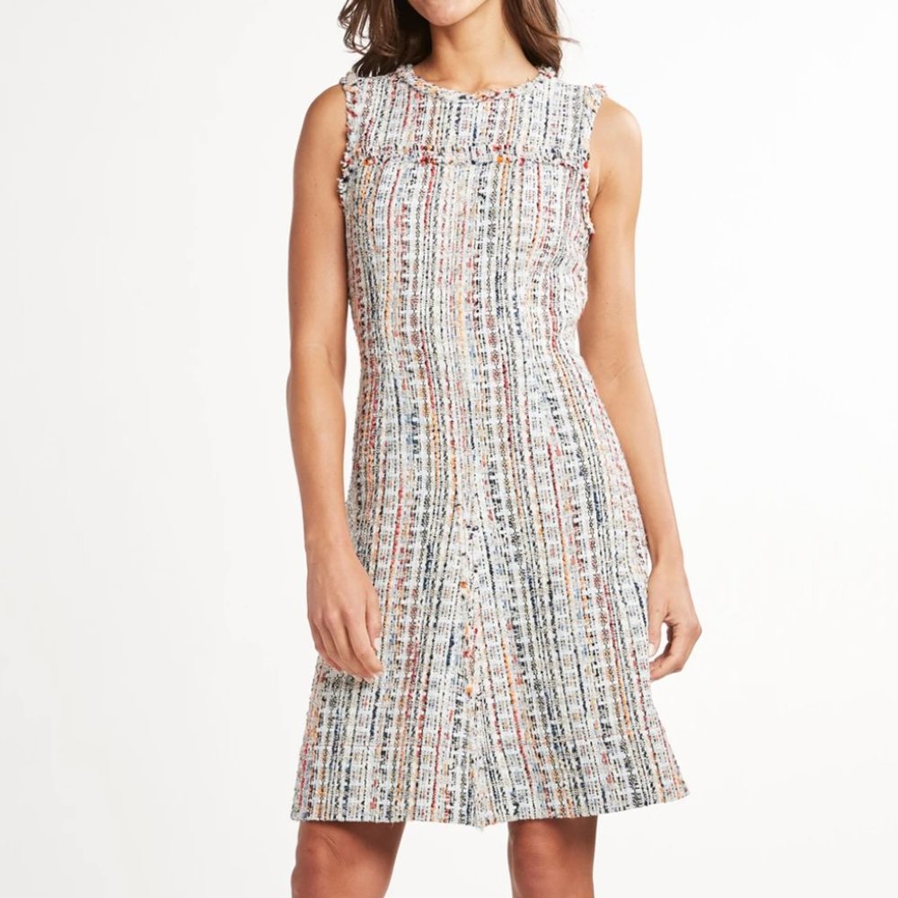 Elie Tahari Dean Sleeveless Tweed Sheath Dress 10
